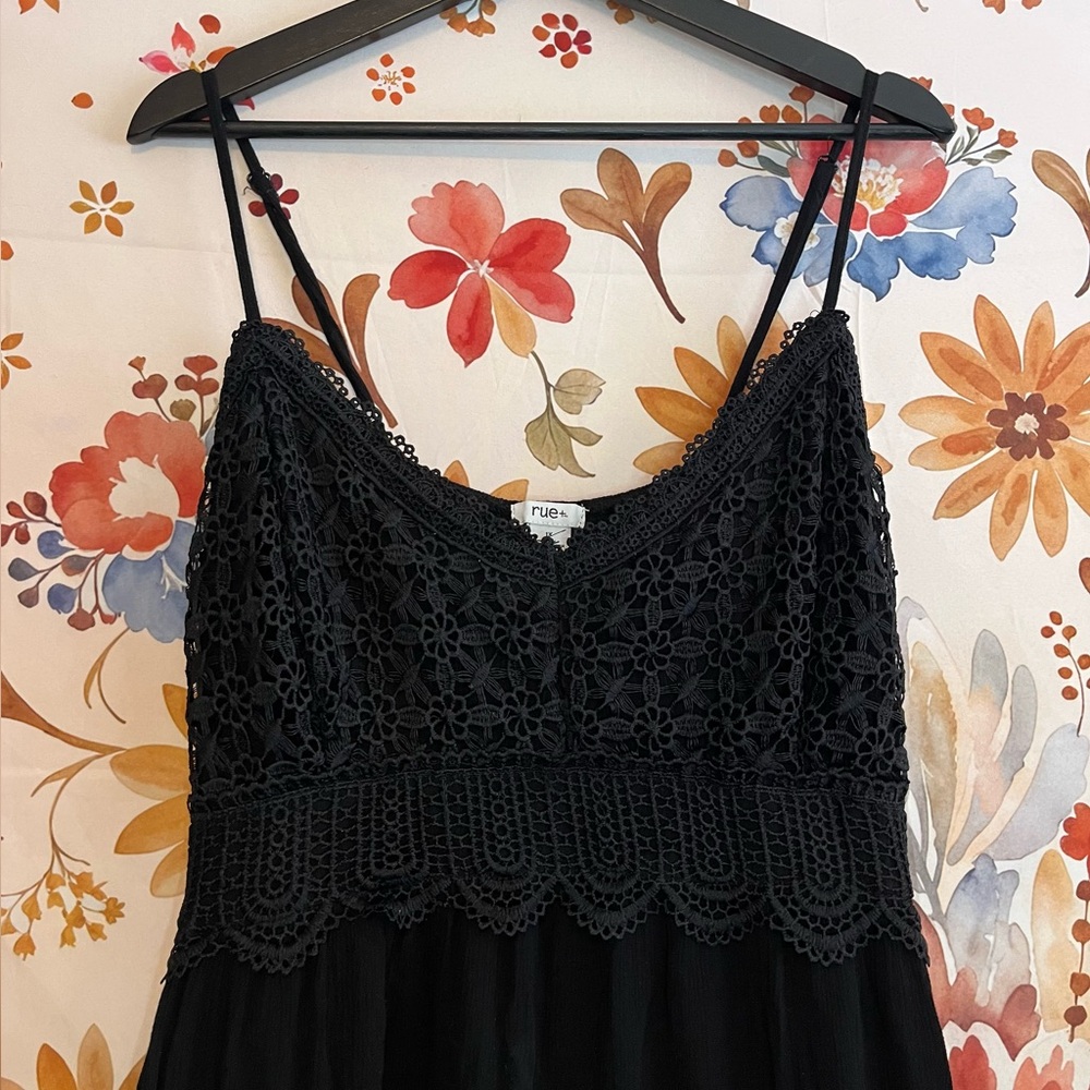 Witchy M/L/XL Modern Boho Goth Beach Festival Slim Stretchy Black HiLow Dress